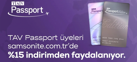 Samsonite TAV Passport'lulara Özel %15 İndirim
